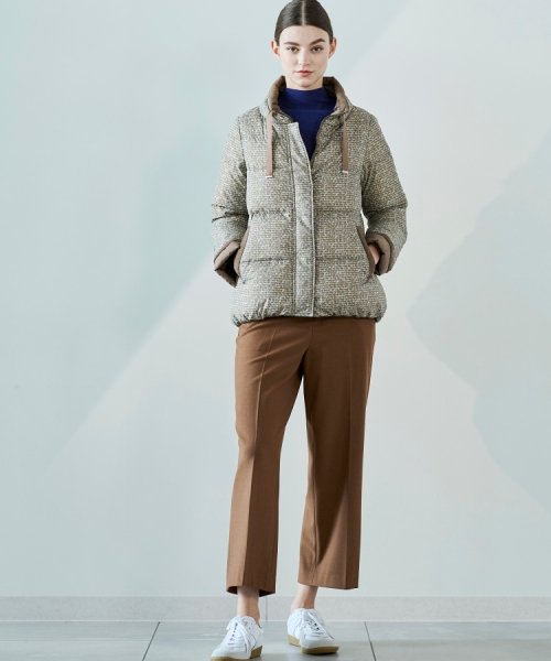 【リバーシブル】ツイードライクダウンコート リバーシブル