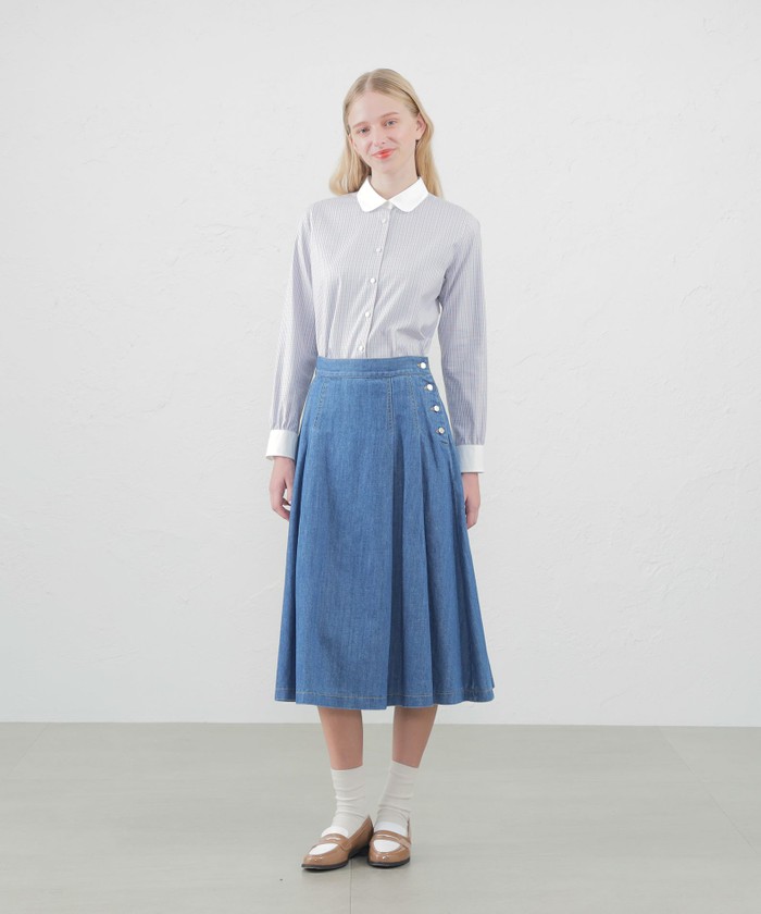 【新品】コットンリネンデニムスカート【タグなし】 コットンリネンデニムスカート(505789576)｜阪急百貨店公式通販サイト