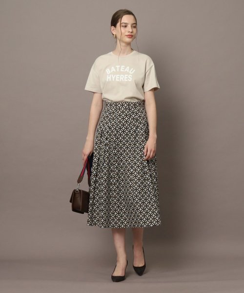 【洗える】オーバーラップサークルプリントスカート 