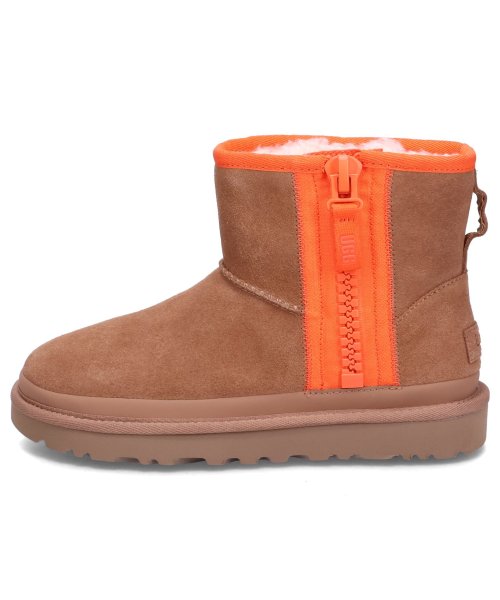 UGG アグ ブーツ ムートンブーツ クラシック ミニ ジッパー テープ ロゴ レディース ショート CLASSIC MINI ZIPPER TAPE LOGO UGG アグ クラシック ミニ ジッパー テープ ロゴ CLASSIC MINI ZIPPER TAPE アップサイクルウール 60％/リヨセル 40％