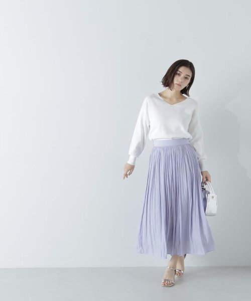 NATURAL BEAUTY BASIC(ナチュラルビューティーベーシック)/総針ベーシックVネックニット　24SS/img02