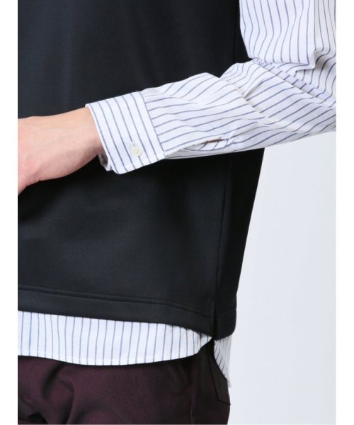 TAKA-Q(タカキュー)/さまになる 布帛切替 クルーネック長袖Tシャツ メンズ Tシャツ カットソー カジュアル インナー ビジネス ギフト プレゼント/img20