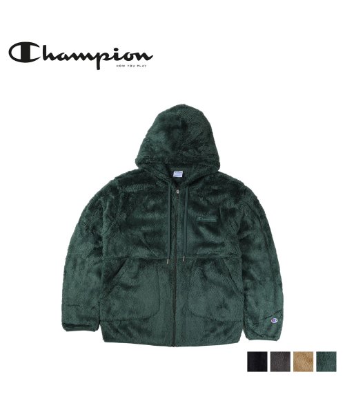 CHAMPION(チャンピオン)/ チャンピオン Champion ジャケット フリースジャケット ジップアップ アウター フーデッド メンズ ボア ZIP HOODED JACKET ブラック/img01