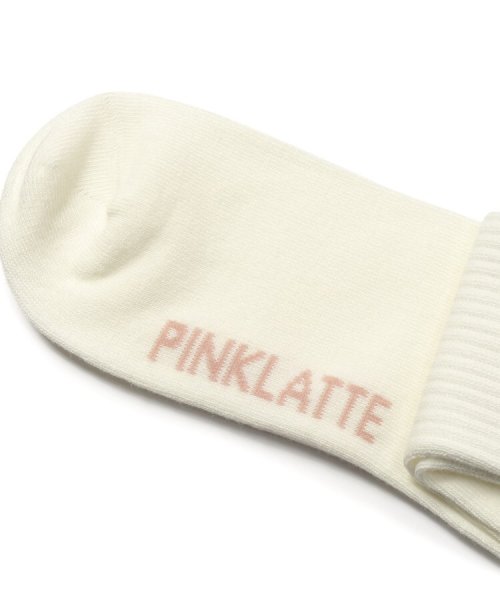 PINK-latte(ピンク　ラテ)/配色3本ロゴショート丈ソックス/img07