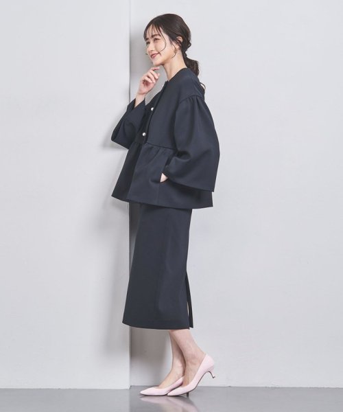 SPONGY パールモチーフ ノーカラー ジャケット SPONGY ブラウス B82 W57 H84 着用サイズ：M