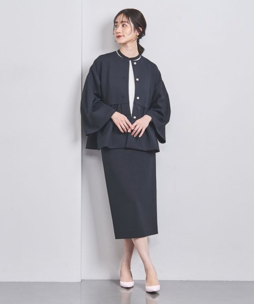 SPONGY パールモチーフ ノーカラー ジャケット SPONGY ブラウス B82 W57 H84 着用サイズ：M