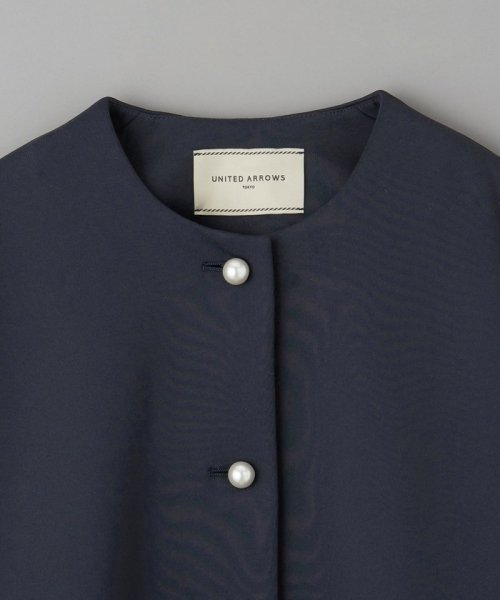 SPONGY パールモチーフ ノーカラー ジャケット SPONGY ブラウス B82 W57 H84 着用サイズ：M