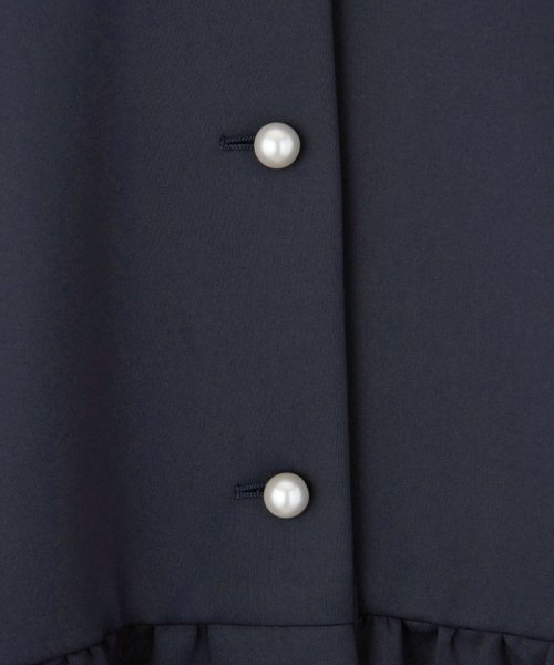 SPONGY パールモチーフ ノーカラー ジャケット SPONGY ブラウス B82 W57 H84 着用サイズ：M