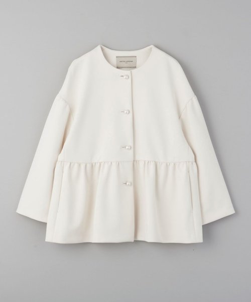 SPONGY パールモチーフ ノーカラー ジャケット SPONGY ブラウス B82 W57 H84 着用サイズ：M