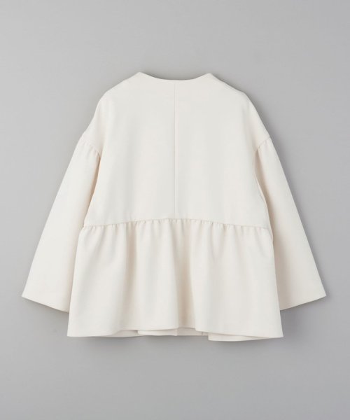 SPONGY パールモチーフ ノーカラー ジャケット SPONGY ブラウス B82 W57 H84 着用サイズ：M