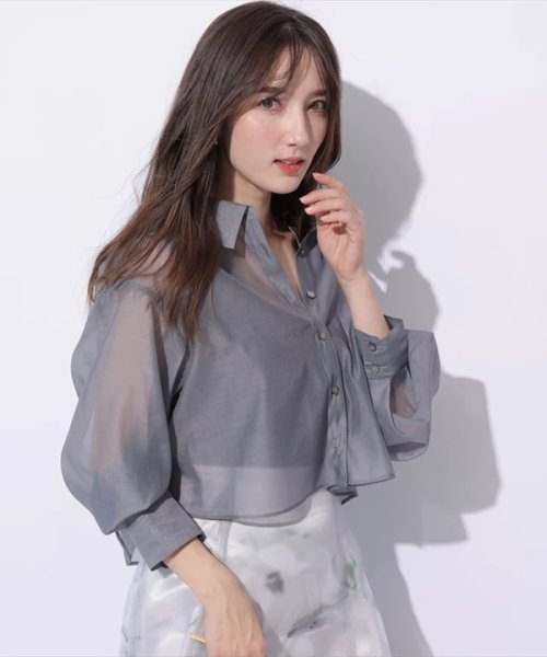 クロップドシアーシャツ×2WAYニットセット(505848378 