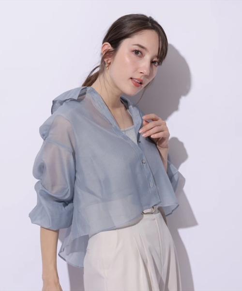 クロップドシアーシャツ×2WAYニットセット - Gpmhonda