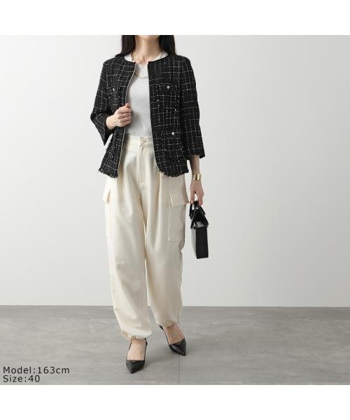 HERNO ツイードジャケット CASUAL TWEED GA000236D 13162 HERNO ツイードジャケット CASUAL TWEED GA000236D ノーカラー 七分袖