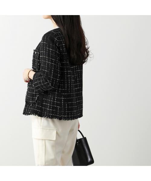 HERNO ツイードジャケット CASUAL TWEED GA000236D 13162 HERNO ツイードジャケット CASUAL TWEED GA000236D ノーカラー 七分袖