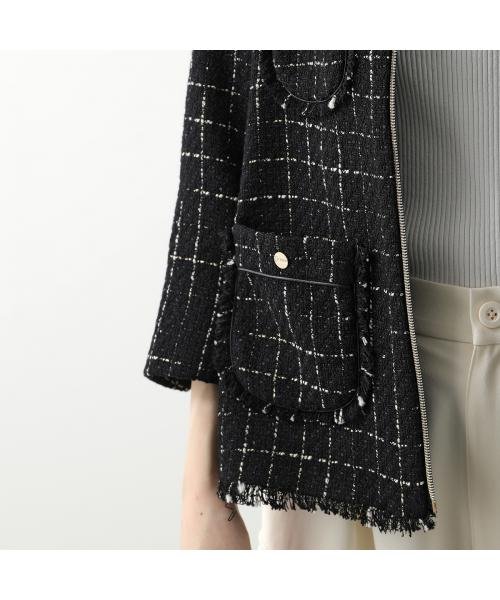 HERNO ツイードジャケット CASUAL TWEED GA000236D 13162 HERNO ツイードジャケット CASUAL TWEED GA000236D ノーカラー 七分袖