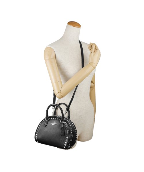 COACH コーチ アウトレット ハンドバッグ CM071 SVDTV リベット COACH アウトレット ハンドバッグ CM071 シドニー シルバー/ブラック SILVER/BLACK
