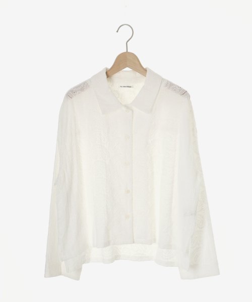le.coeur blanc(ルクールブラン)/ペイズリー刺繍ショートシャツ/img01