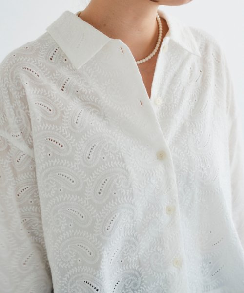 le.coeur blanc(ルクールブラン)/ペイズリー刺繍ショートシャツ/img28