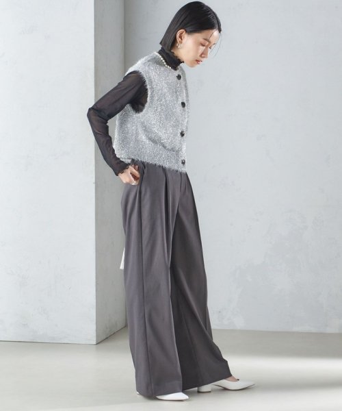 SHIPS WOMEN(シップス　ウィメン)/*〈手洗い可能〉グリッター ラメ フェザー ベスト 24SS ◇/img55