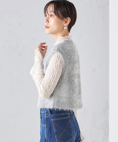 SHIPS WOMEN(シップス　ウィメン)/*〈手洗い可能〉グリッター ラメ フェザー ベスト 24SS ◇/img60