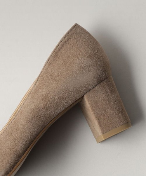 ポインテッドブロックヒール パンプス55↓↑ あらかじめご了承ください