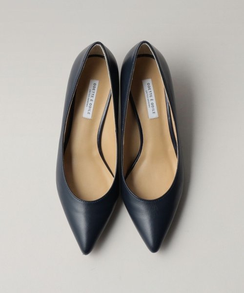 ポインテッドブロックヒール パンプス55↓↑ あらかじめご了承ください