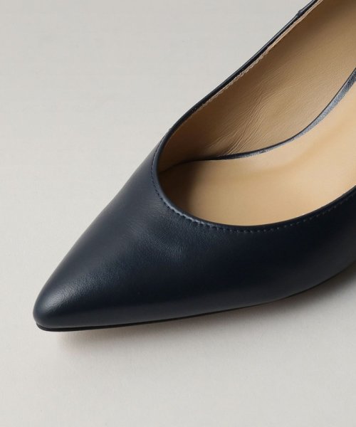 ポインテッドブロックヒール パンプス55↓↑ あらかじめご了承ください
