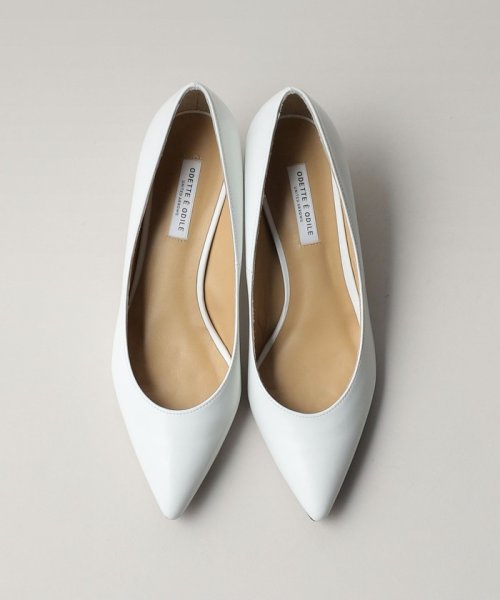 ポインテッドブロックヒール パンプス55↓↑ あらかじめご了承ください