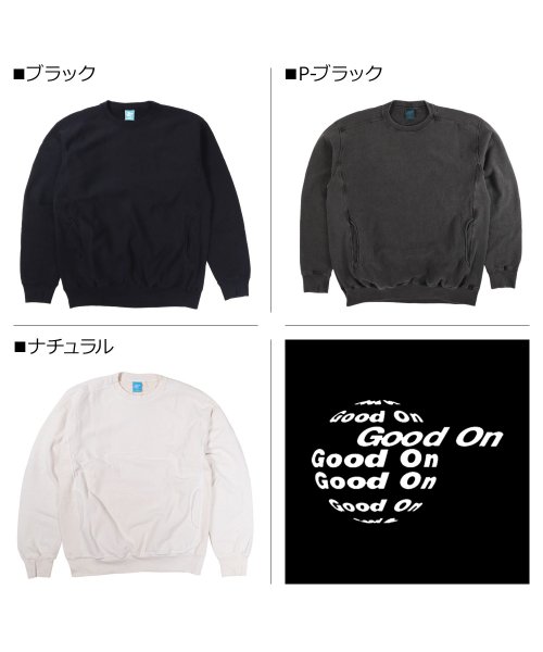 Good On(Good On)/ Good On グッドオン スウェット トレーナー クルーネック メンズ HEAVY CREW SWEAT ブラック ブラウン 黒 GOBW1912/img01