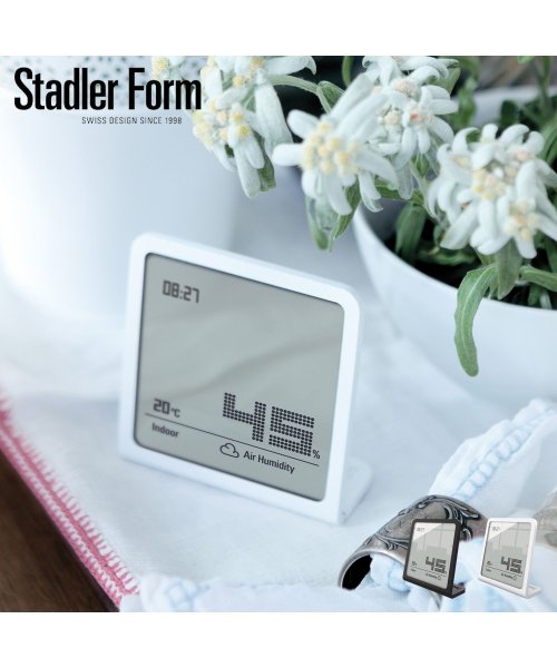 Stadler Form(スタドラフォーム)/ Stadler Form スタドラフォーム 置時計 デジタル 電池式 温度計付き ハイグロメータークロック HYGROMETER CLOCK ブラック ホワイ/img13