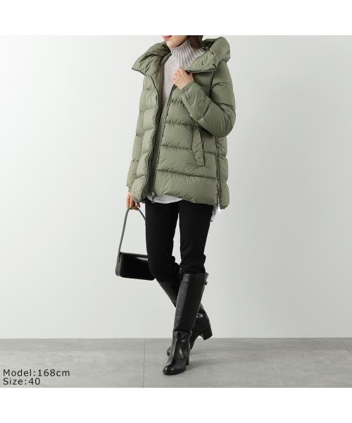 add ダウンコート 6AW443 サイドジッパー フーテッド ジャケット ダウンコート 6AW443 フーテッド