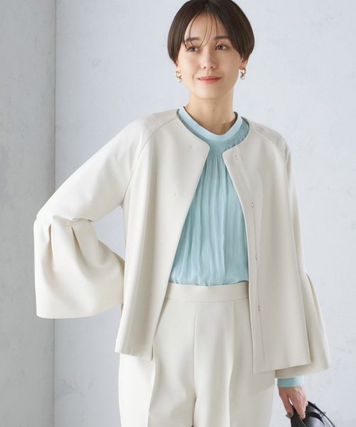 SHIPS WOMEN(シップス　ウィメン)/〈セレモニー対応可〉ダブルクロス ノーカラー ジャケット 24SS（セットアップ対応）◇/img13