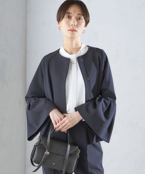 SHIPS WOMEN(シップス　ウィメン)/〈セレモニー対応可〉ダブルクロス ノーカラー ジャケット 24SS（セットアップ対応）◇/img31