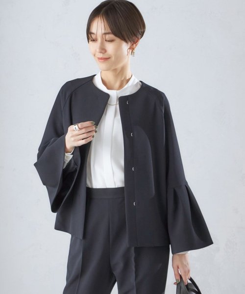 SHIPS WOMEN(シップス　ウィメン)/〈セレモニー対応可〉ダブルクロス ノーカラー ジャケット 24SS（セットアップ対応）◇/img33