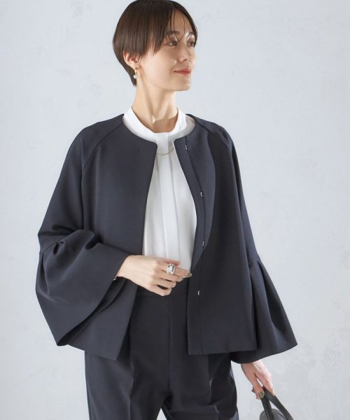 SHIPS WOMEN(シップス　ウィメン)/〈セレモニー対応可〉ダブルクロス ノーカラー ジャケット 24SS（セットアップ対応）◇/img38