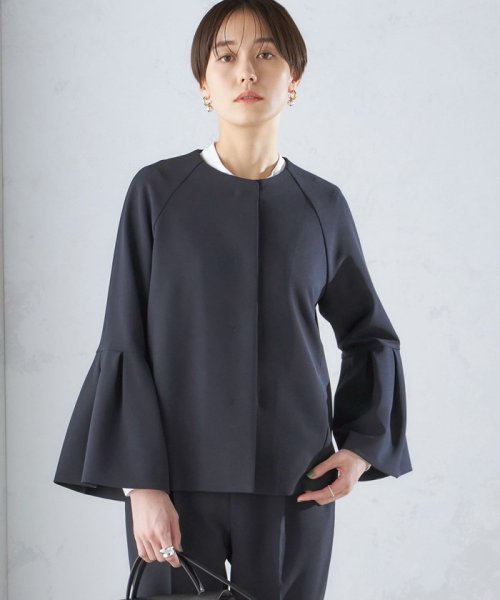 SHIPS WOMEN(シップス　ウィメン)/〈セレモニー対応可〉ダブルクロス ノーカラー ジャケット 24SS（セットアップ対応）◇/img40