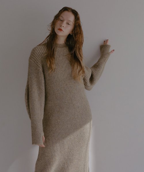 MIELI INVARIANT(ミエリ インヴァリアント)/Air Yarn Soft Knit Onepiece/img01
