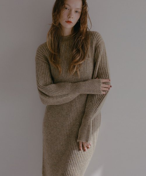 MIELI INVARIANT(ミエリ インヴァリアント)/Air Yarn Soft Knit Onepiece/img02