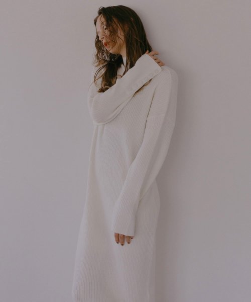 MIELI INVARIANT(ミエリ インヴァリアント)/Button Rib Knit Onepiece/img08