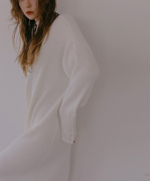 MIELI INVARIANT(ミエリ インヴァリアント)/Button Rib Knit Onepiece/img10