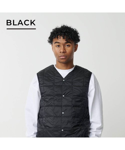 TAION(タイオン)/ TAION タイオン インナーダウン ベスト アウター メンズ ベーシック Vネックボタン 防寒 V NECK BUTTON DOWN VEST ブラック グ/img09