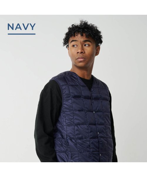 TAION(タイオン)/ TAION タイオン インナーダウン ベスト アウター メンズ ベーシック Vネックボタン 防寒 V NECK BUTTON DOWN VEST ブラック グ/img11