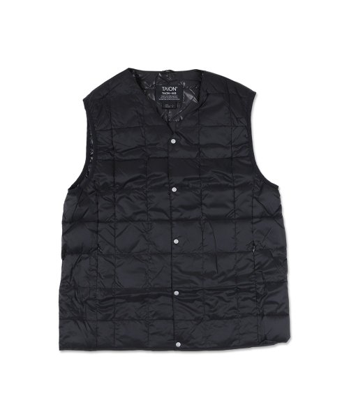 TAION(タイオン)/ TAION タイオン インナーダウン ベスト アウター メンズ ベーシック Vネックボタン 防寒 V NECK BUTTON DOWN VEST ブラック グ/img15