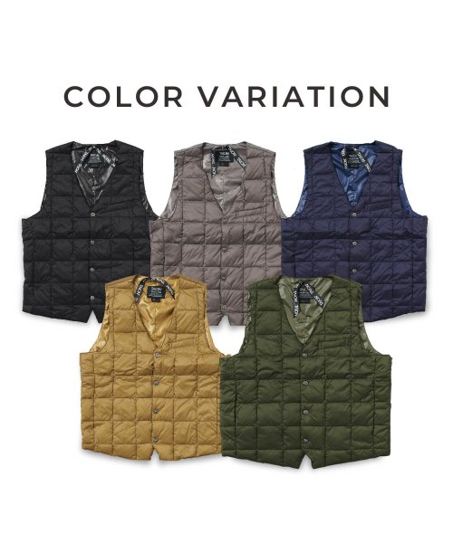 TAION(タイオン)/ TAION タイオン インナーダウン ベスト ジレ アウター メンズ ベーシック Vネックボタン 防寒 V NECK BUTTON DOWN GILET ブラ/img08