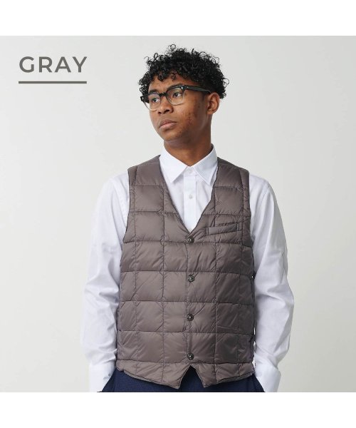 TAION(タイオン)/ TAION タイオン インナーダウン ベスト ジレ アウター メンズ ベーシック Vネックボタン 防寒 V NECK BUTTON DOWN GILET ブラ/img10