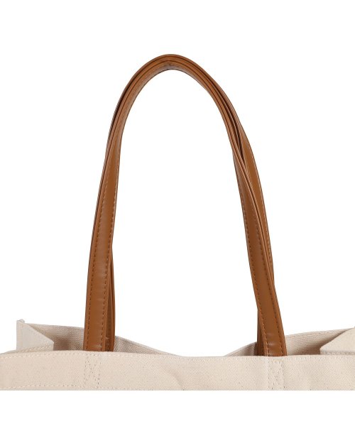 Ungrid(アングリッド)/ アングリッド Ungrid トートバッグ キャンパス ラージ レディース A4対応 大きめ ウォッシュド コットン TOTE BAG アイボリー グレー カー/img10