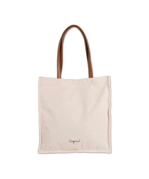 Ungrid(アングリッド)/ アングリッド Ungrid トートバッグ キャンパス ラージ レディース A4対応 大きめ ウォッシュド コットン TOTE BAG アイボリー グレー カー/img16