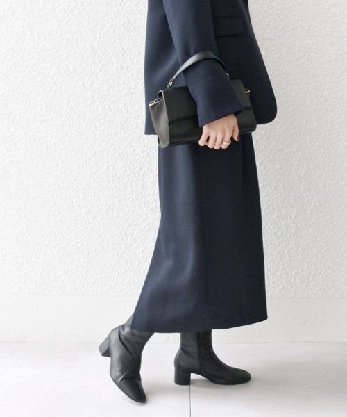 SHIPS any WOMEN(シップス　エニィ　ウィメン)/SHIPS any:〈洗濯機可能〉ダブルクロス Iライン タック スカート［NAVY BLUE］/img08