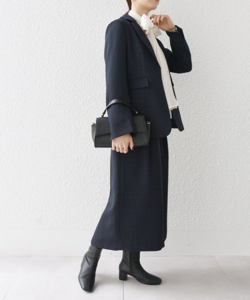 SHIPS any WOMEN(シップス　エニィ　ウィメン)/SHIPS any:〈洗濯機可能〉ダブルクロス Iライン タック スカート［NAVY BLUE］/img11