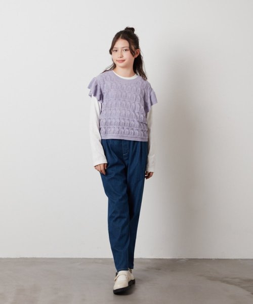 a.v.v(KID'S)(アー・ヴェ・ヴェキッズ)/[140－150]【2点セット】透かし編みカラーネップベストセット/img09